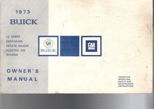 1973 Buick--original Owners Manual Not A Copy--free Ship