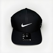 Nike Dri-Fit ADV Rise Cap Swoosh Flex Mesh Golf Hat - Black II1736-010 M/L