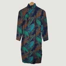 Unbranded Vintage Cheongsam Qipao Dress Small Multicolor Floral Mandarin Collar