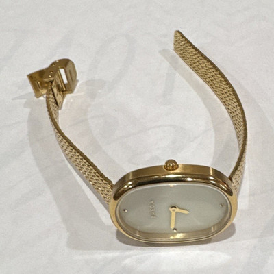 Breda Women's Quartz Dress Watch White Dial Gold Tone Cushion Bracelet 25mm