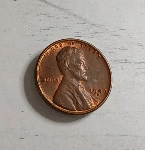 1949-D AU Lincoln Wheat Cent ~ Free Shipping! #2