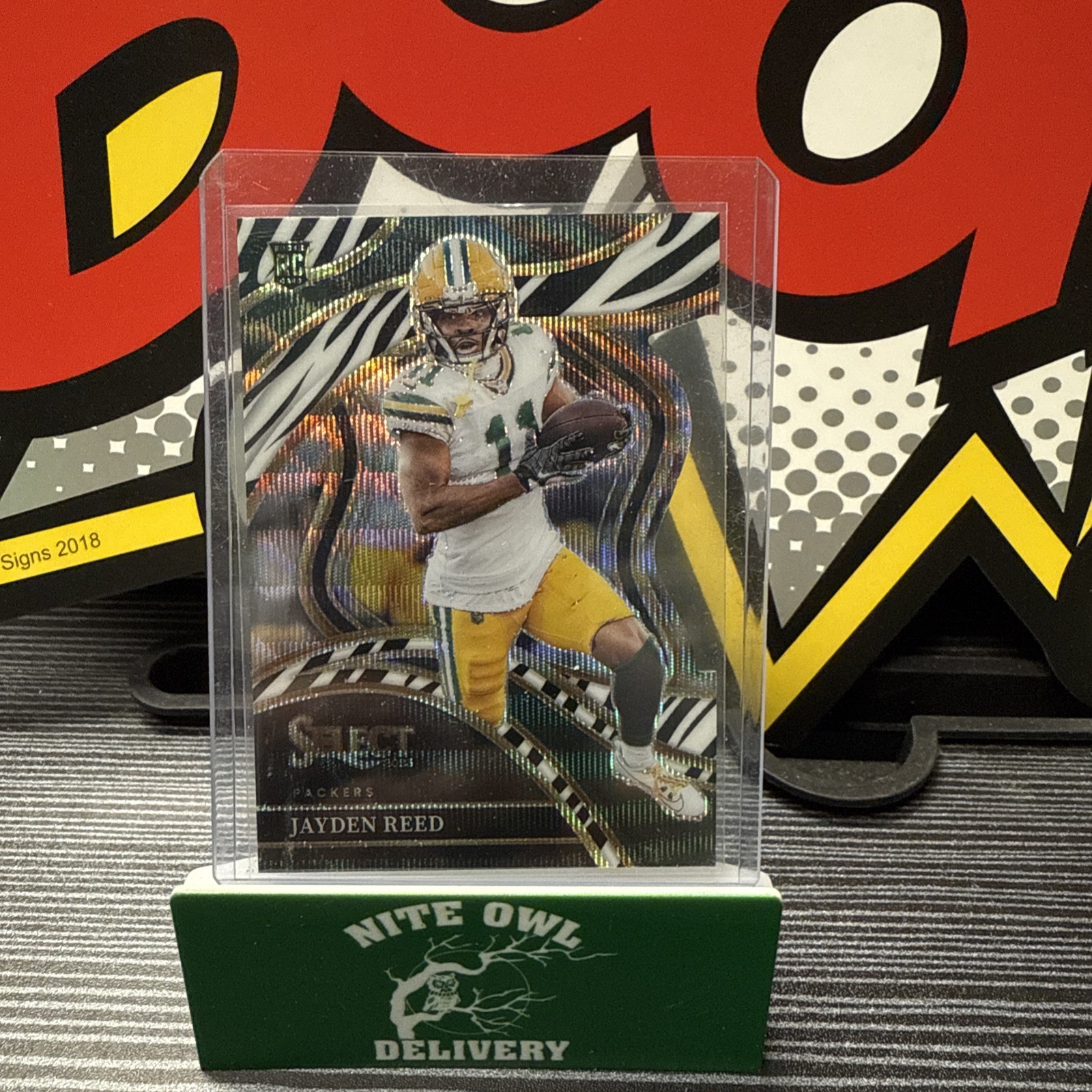 2023 Select Jayden Reed Zebra Prizm Die Cut SSP Club RC #258 Packers
