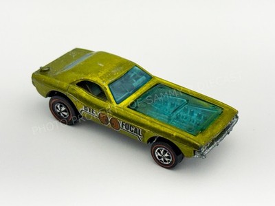 Hot Wheels Redline BYE FOCAL Tough Yellow Tan Interior Blue Hood Very Nice !!