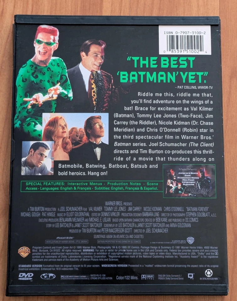 Batman Forever (DVD, 1995) - Image 2 of 3