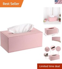 Contemporary Rectangular Tissue Box Holder in Pink - Magnetic Closure, 9.8" L