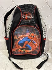 Spider-Man Boys Backpack Black/Gray/Red Polyester Spiderweb Zip Pockets
