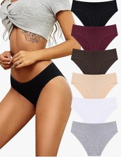 Womens Underwear Cotton Hipster Panties Breathable 6 Pack Size S