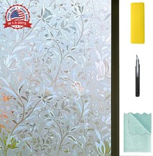 NIVIY Window Privacy Film with Installation Tools, Bathroom Stained Glass Decora