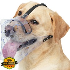 Mayerzon Dog Muzzle M Clear Humane Breathable Cage Mouth Guard