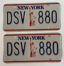 1986 to 2001 Liberty Base New York License Plate PAIR Ford Chevy VW Dodge 1990s