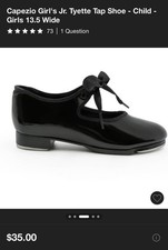 CAPEZIO Jr. Tyette Tap Shoe Girls' Size 13.5 M Black N625C