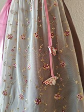 Zauberhaftes Dirndl Landhaus 36 Spitzen-Schürze Taupe/Rosa Trachtenkleid