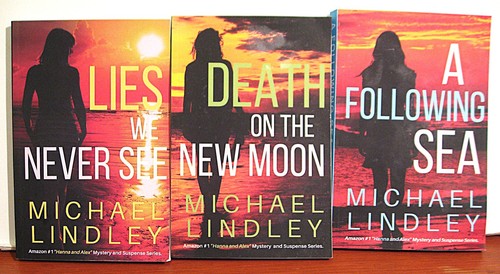 Lot Of 3 Hanna & Alex Mystery PB Books By Michael Lindley: Lies, Death, Sea