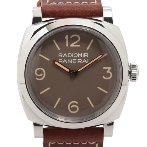 Panerai Radiomir 1940 3Days Acciaio PAM00662 SS SS & Leather Stem-winder Brown-F