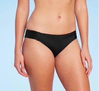 Kona Sol Women's Hipster Side Shirred￼Medium Coverage Bikini Bottom Size L(12-14