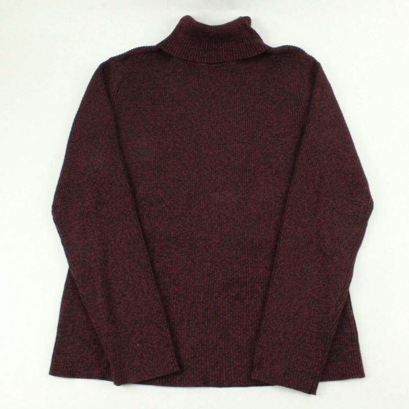 Merona Burgundy and Black Marled Long-Sleeved Turtleneck Women's Large