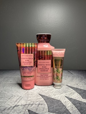 BATH AND BODY WORKS ''COSTA RICA  PINK PINEAPPLE SUNRISE 3PC SET