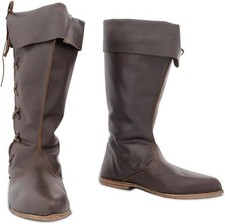 Medieval Viking Leather Boots British Renaissance Style Pirate Caribbean Shoes
