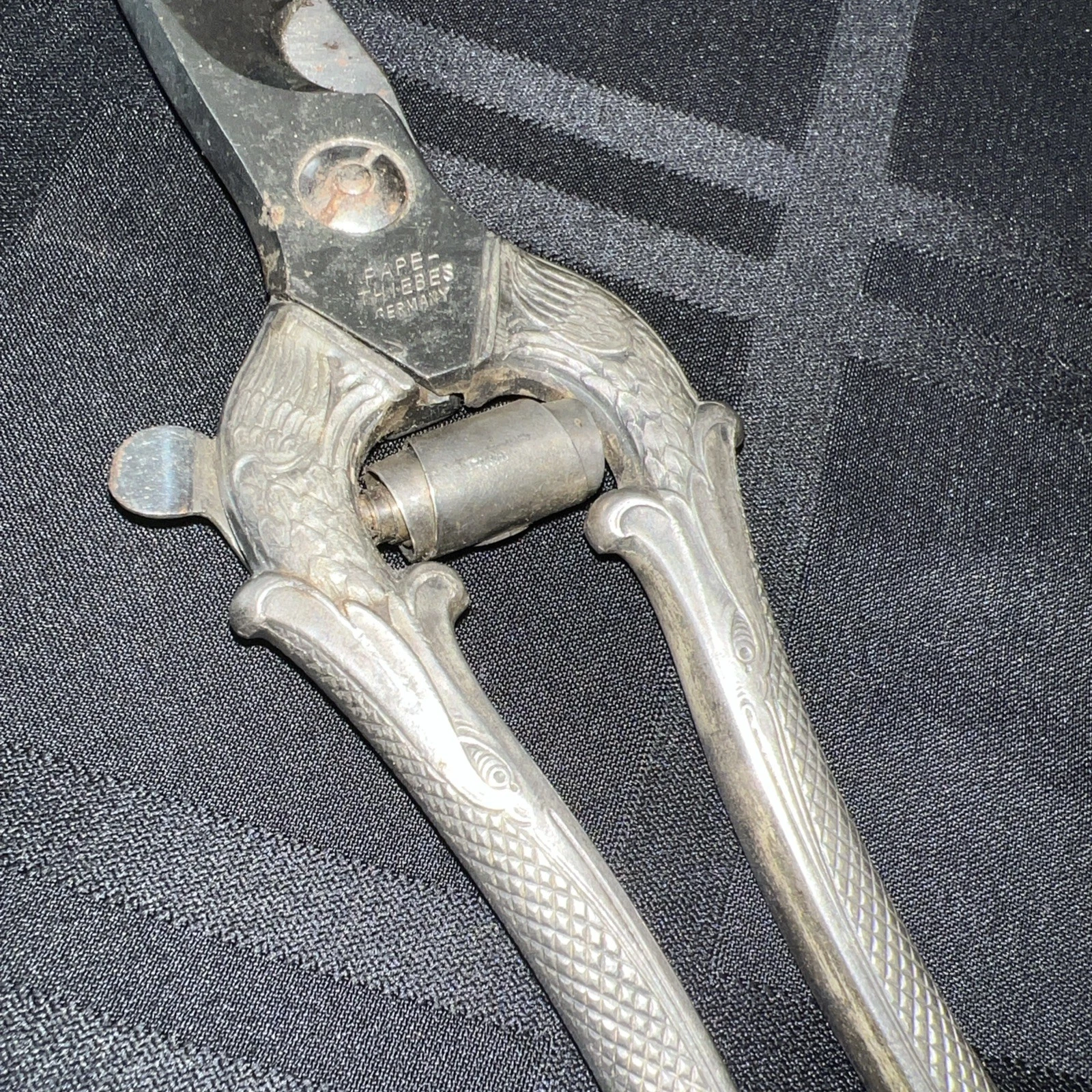 Vintage Italian Ornate Stainless Steel Poultry Meat Shears 10” Length 4” Blade