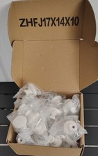 Banqin 50 Pack Cabinet Knobs, Plastic Round Drawer Knobs, White Single Hole Kits