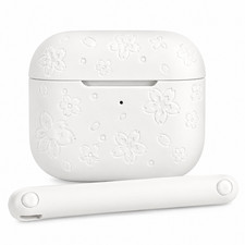 Silicone Protective Case Cover with Keychain for Apple AirPods White  NIP