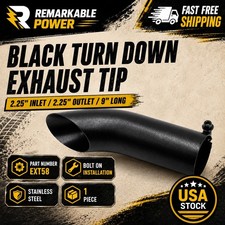 For Turn Down Exhaust Tip 2.25 Inletoutlet 9long Stainless Steel Black For Turn Down Exhaust Tip 2.25 Inletoutlet 9long Stainless Steel Black