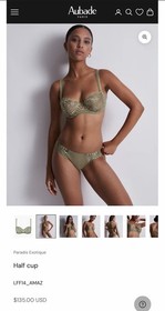 Aubade Paradis Exotique Half Cup Bra mint green NWOT pristine condition 32B
