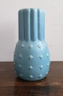 Red Wing Pottery #1198 Vase 10” Tall Blue with Crosses Circa 1950