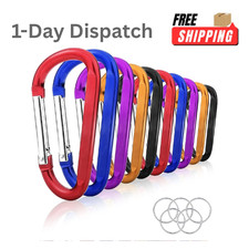 10 Pack 3" Aluminum Carabiner Clip Spring Snap Hook Keychain Camping Hiking