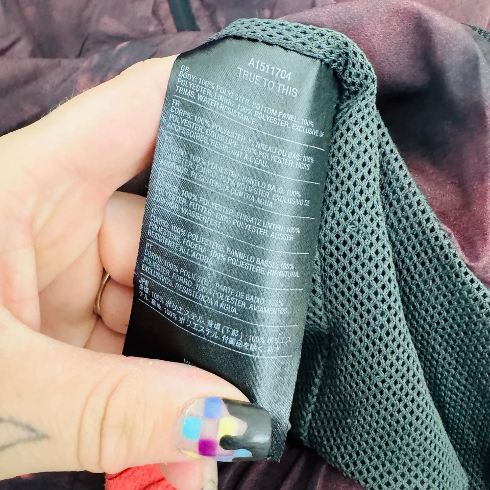 Volcom Red Tie Dye Water Resistant Wind Breaker Jacket Men’s Size XL - Image 3 of 4