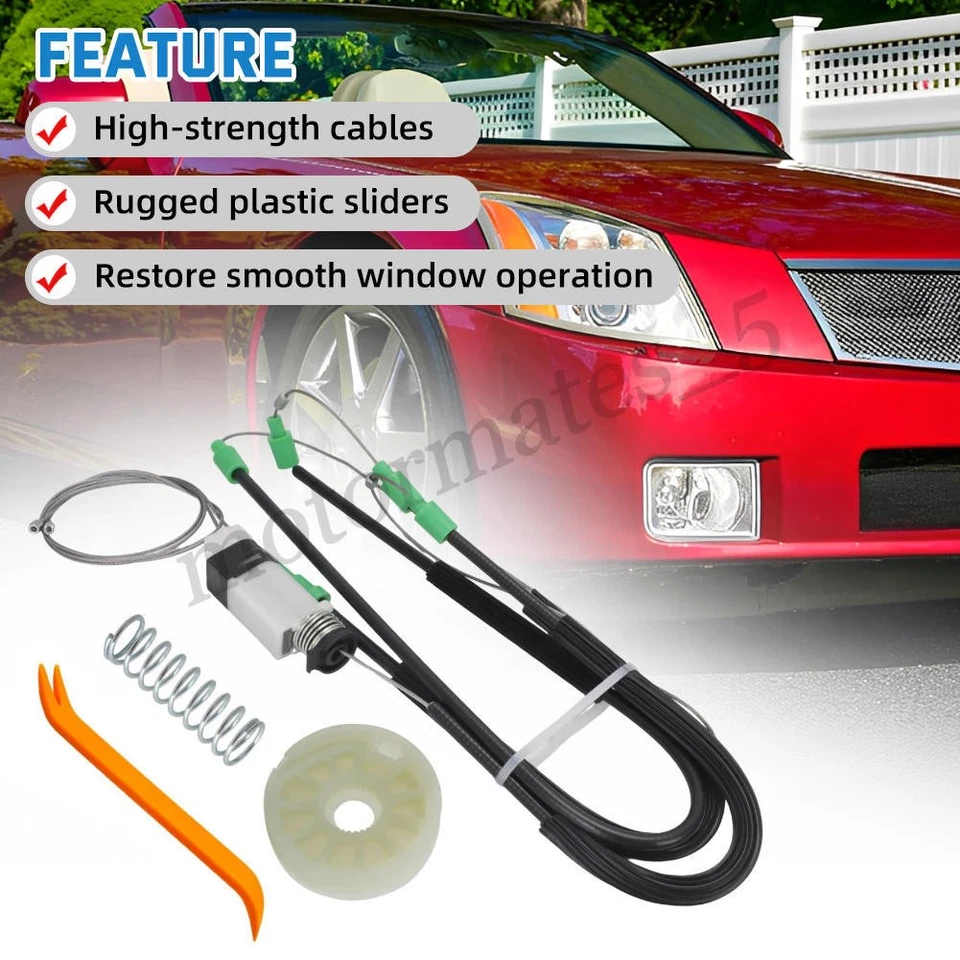 Front Left Window Regulator Repair Kit For Cadillac XLR 2004 2005 2006 07 08 09 Foto 3 de 4
