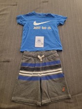 Boys 2 Piece Set Size 7. Nautica Jogger Shorts And Nike T-shirt Set.