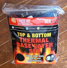 Polar Extreme Thermal Base Men's Layer 4XL Black Top/Bottom Set #GMB-PDQ-MB