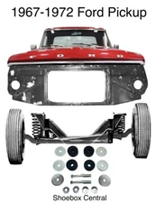 1967 - 1972 Ford Pickup Truck Radiator Core Support to Frame Hardware Pad Kit