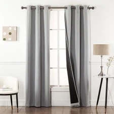 Gray 100% Blackout Window Curtains - Black Back & Grommets - 4 SIZES!!!