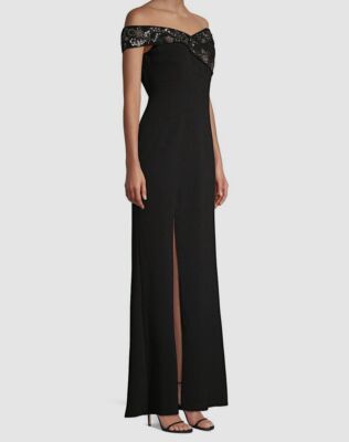$396 Aidan Mattox Women's Black Off-The-Shoulder Embellished Dress Gown Size 0 | eBay $396 Aidan Mattox Women's Black Off-The-Shoulder Embellished Dress Gown Size 0 | eBay