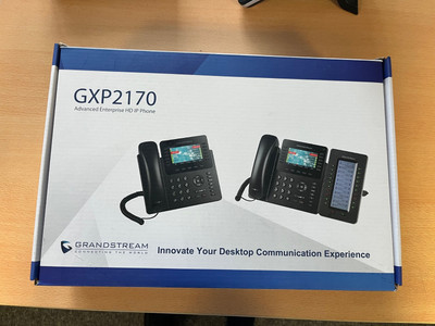 Grandstream VoIP GXP2170 HD IP-Telefon Poe - Schwarz, Komplett, Original