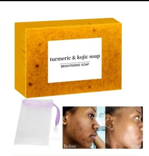 Turmeric Soap Bar Lemon Turmeric Soap Kojic Acid Soap For Dark Spots - 第 1/14 張圖片