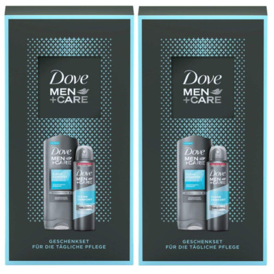 2 x Dove Men+Care Geschenkset mit Duschgel und Spray - 2 x Je 250ml + 150ml 