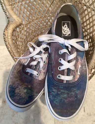 Vans x MoMA Womens Authentic Claude Monet Water Lilies Canvas Shoes Size 7.5 EUC