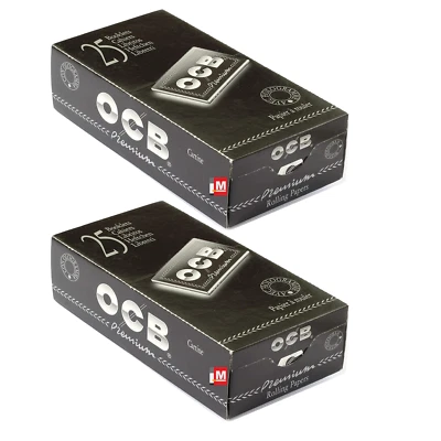 2x OCB Premium Black Doppie Corte – 50 Libretti Nere Ultra Sottili