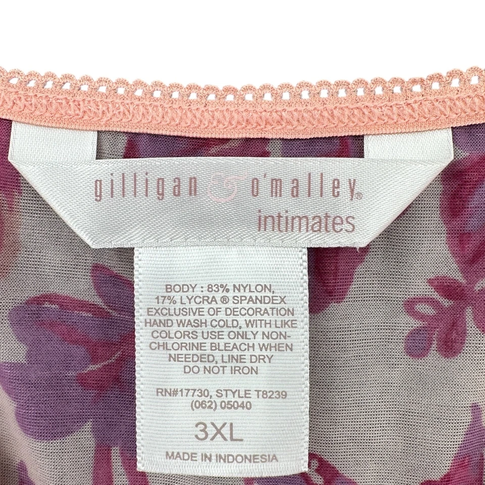 Camisola Gilligan & O'Malley Rosa Púrpura Floral Encaje Correas de Espagueti 3XL Foto 3 de 4