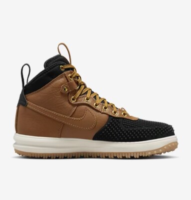 Nike Duckboot Ale Brown Black Gold Tone Duck Boot Boots 805899 202 Size
