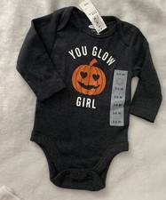 Old Navy Halloween One-Piece Infant 3 6 Months Black Pumpkin New