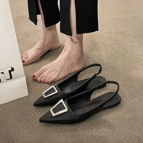 Woman Fashion Sandals Casual PU Low Rubber Rome Square heel Flat Back Strap Toe - Picture 43 of 55