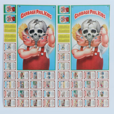 (2) Topps Garbage Pail Kids Uncut Trading Card Sheets, 1986
