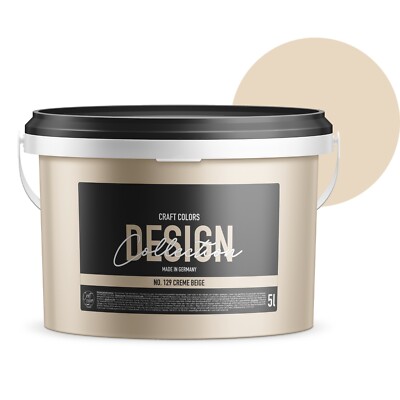 (5 L) hochwertige Wandfarbe Creme Beige edelmatt No.129 von Craft Colors ️
