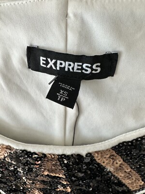 Express Dress Womens Extra Small White, Black, Gold Sequin Design Clothing NWT | eBay Express Dress Womens Extra Small White, Black, Gold Sequin Design Clothing NWT | eBay
