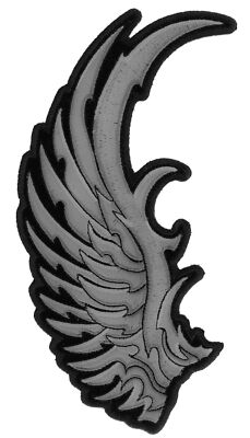 Left Silver Eagle Wing Patch - 4x8 inch - PR3782