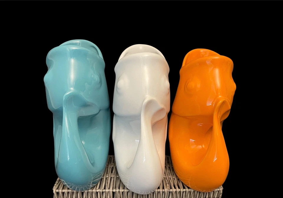 Gurgle Pot Koi Fish 9.5" Pitcher Peacock Blue Perfect for Fresh Flowers LAST ONE - Image 4 of 4